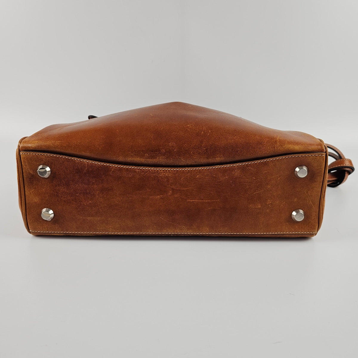 BALENCIAGA Rodeo Medium $4600 Tan Cowboy Leather Handbag New & Authentic