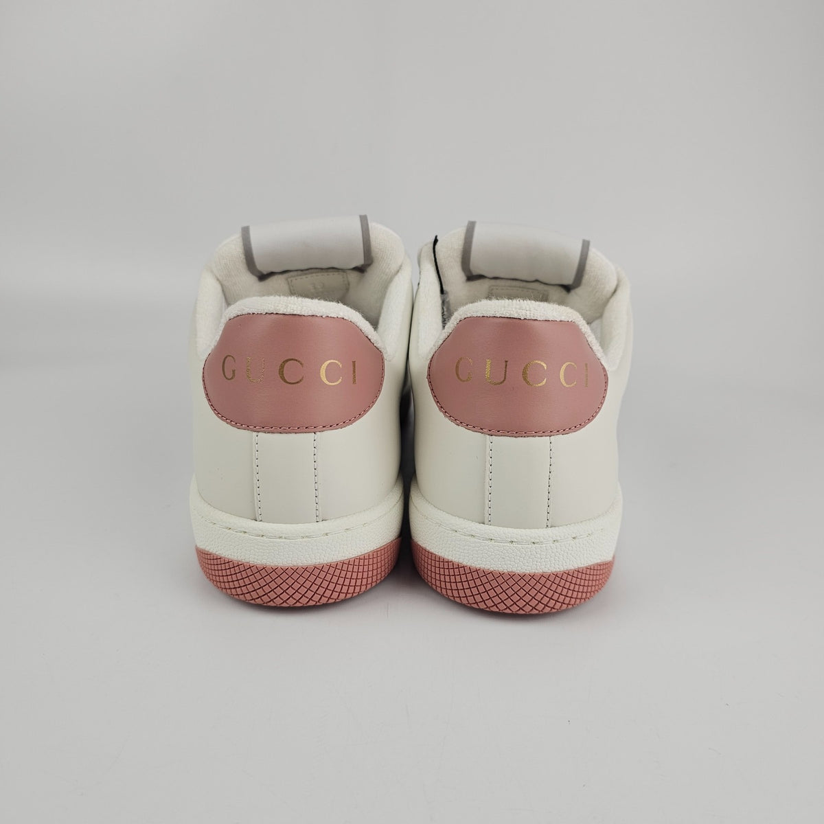 GUCCI Screener Women's White And Pink Sneakers New And Authentic