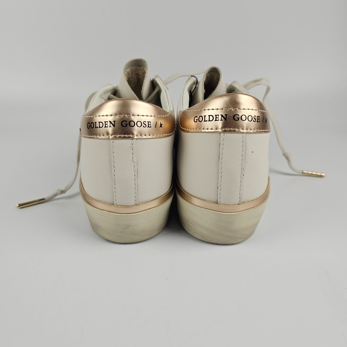 GOLDEN GOOSE Hi Star Women's White/Rose Gold Sneakers New