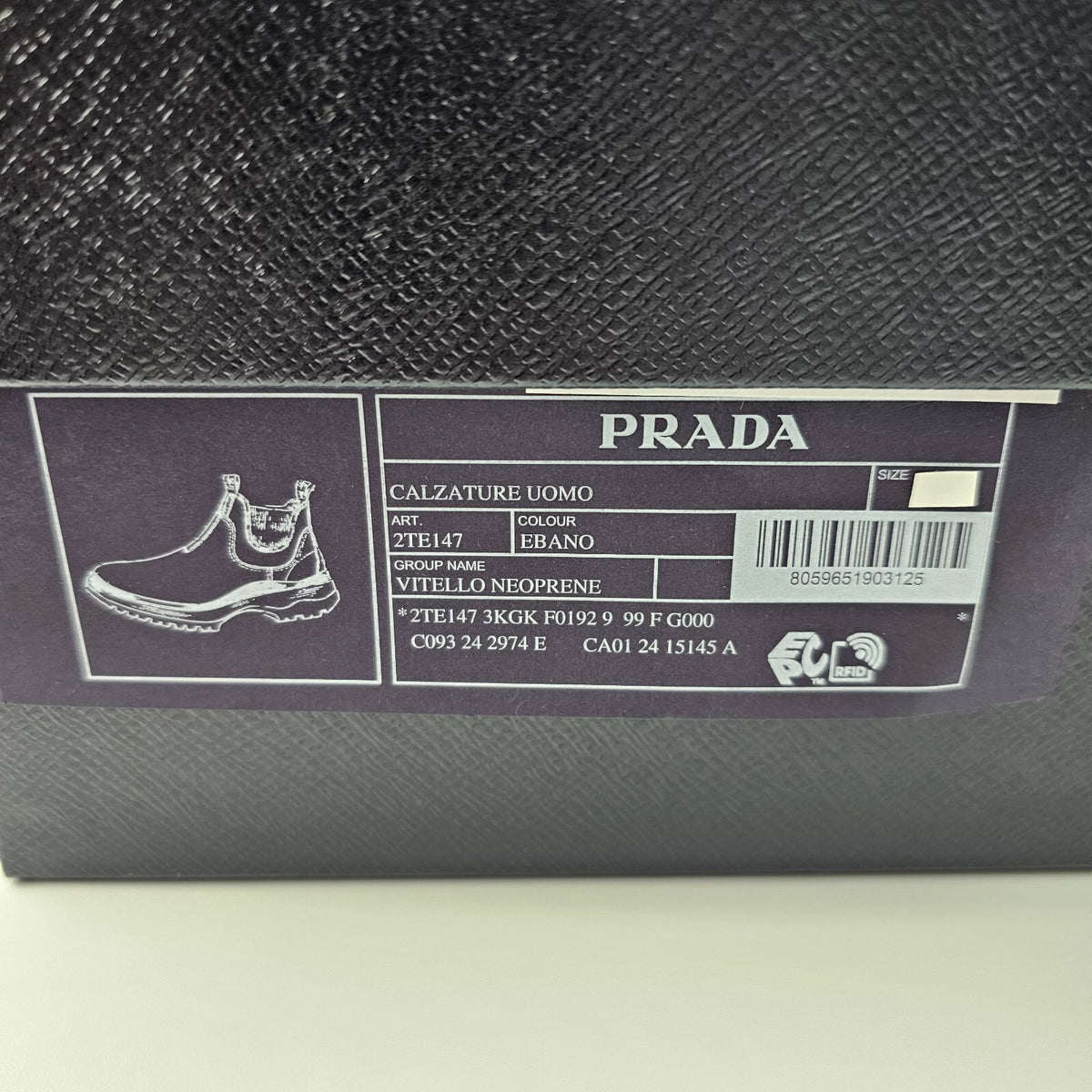 PRADA $1450 Ebony Brown Leather And Stretch Fabric Chelsea Boots New/Authentic