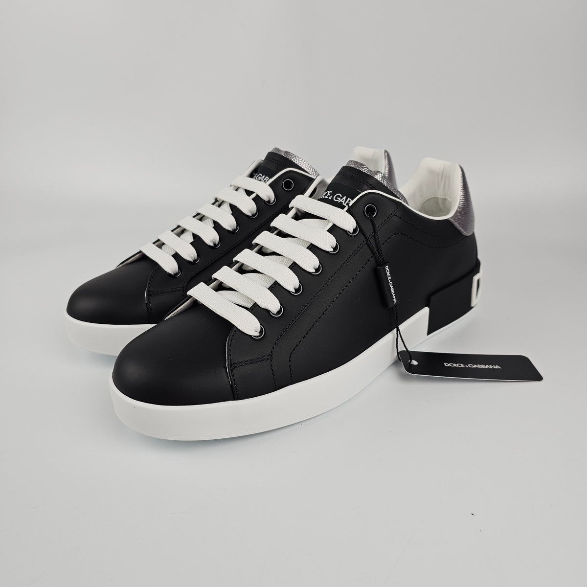 DOLCE&GABBANA Men's Portofino Black Leather New & Authentic