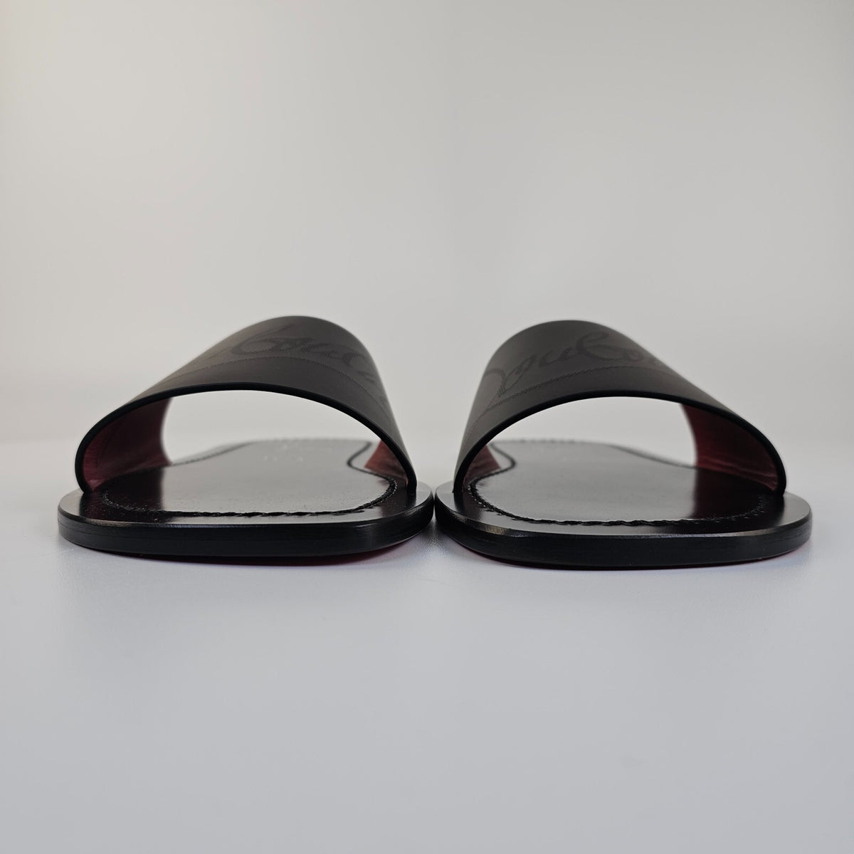 CHRISTIAN LOUBOUTIN Coolraoul Men's Black Slide Sandals New Size EU 40.5 US 7.5