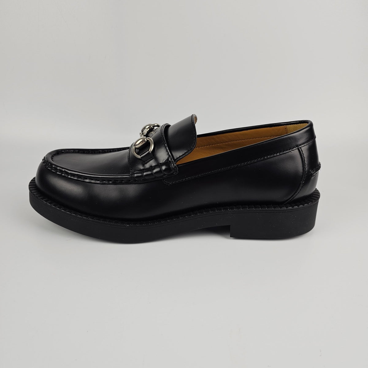 GUCCI $1250 Men's Black Leather With Horsebit Loafers New & Authentic