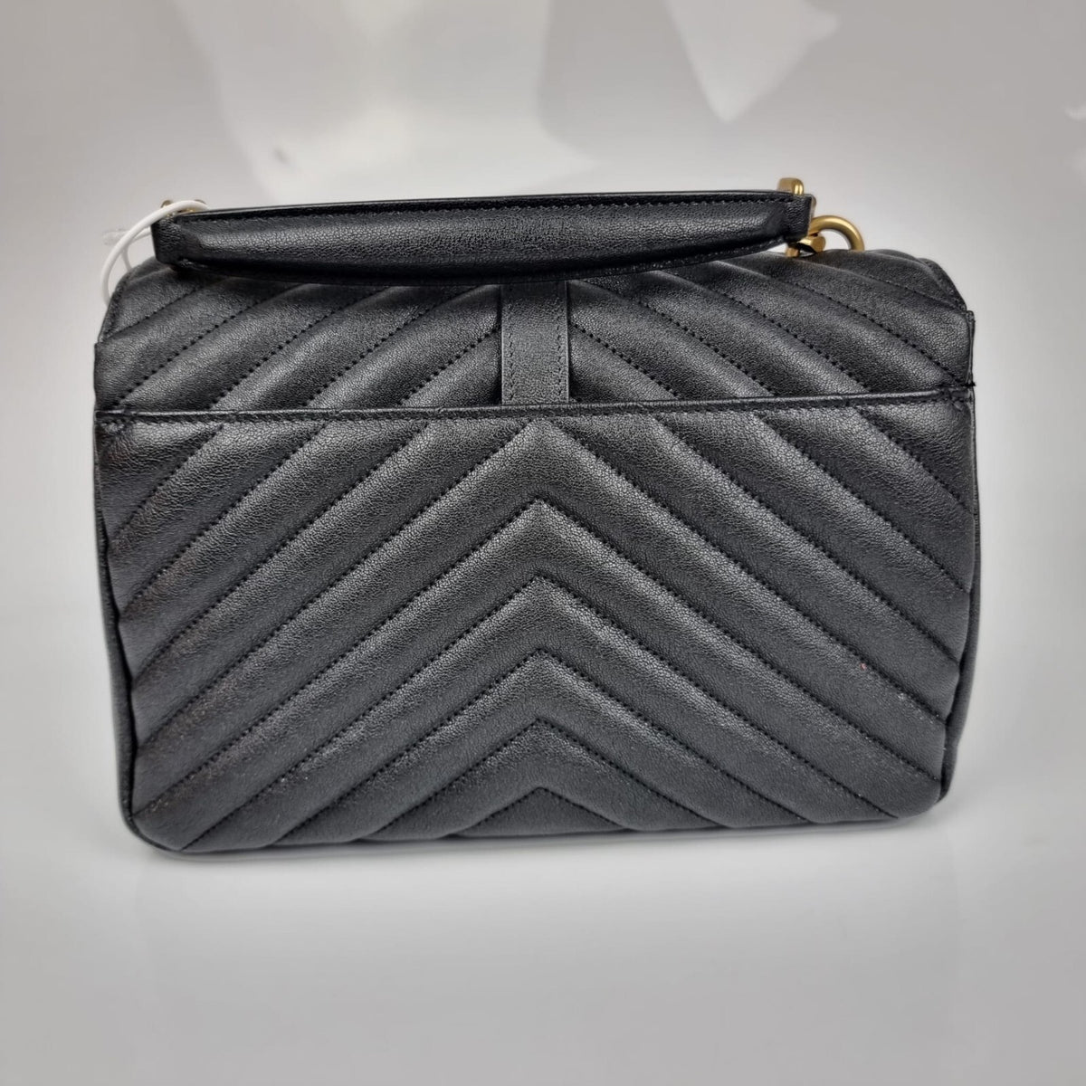 SAINT LAURENT Medium College Quilted Black Leather Bag New