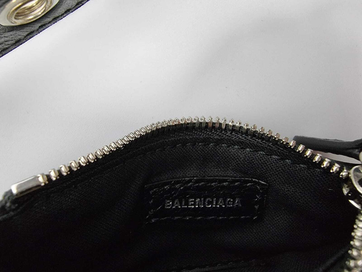 BALENCIAGA Small Le Cagole Black Leather Shoulder Bag New