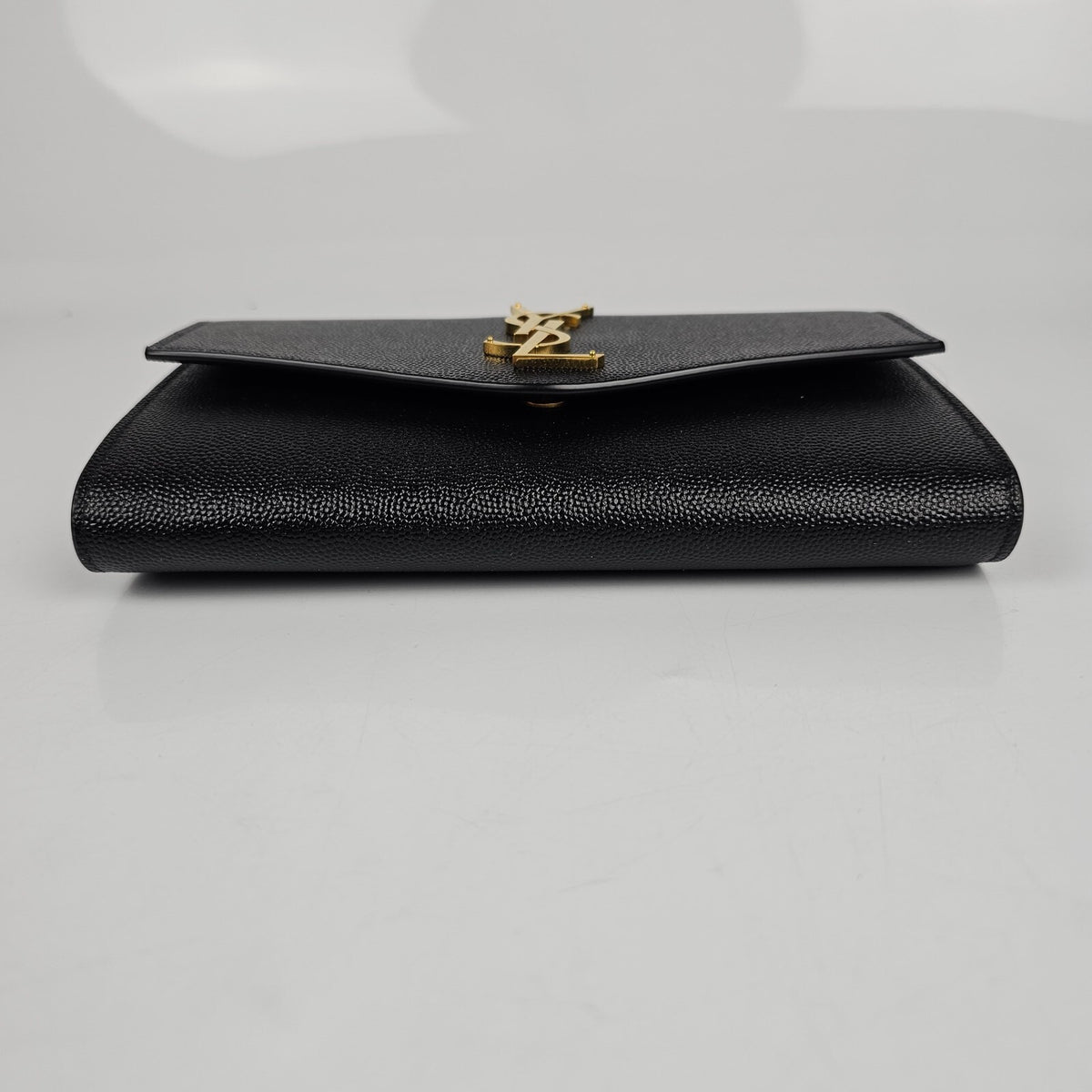 SAINT LAURENT Uptown $1550 Black Leather Chain Wallet Bag New