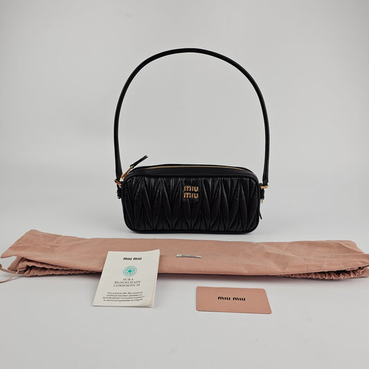 MIU MIU Black Leather Pouch New & Authentic