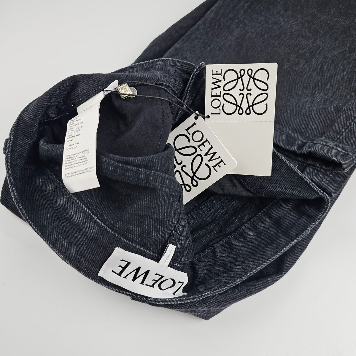 LOEWE Baggy Black Cotton Jeans New & Authentic
