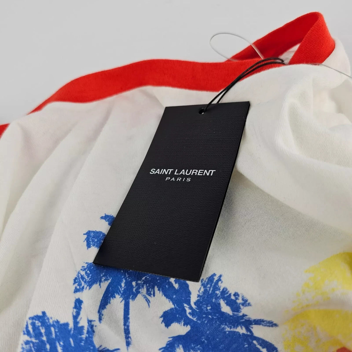 SAINT LAURENT Men's White Waiting For Sunset T-shirt New Size XS