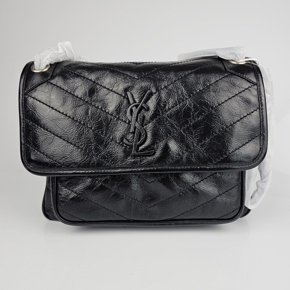 SAINT LAURENT Medium Niki Black Leather Bag New