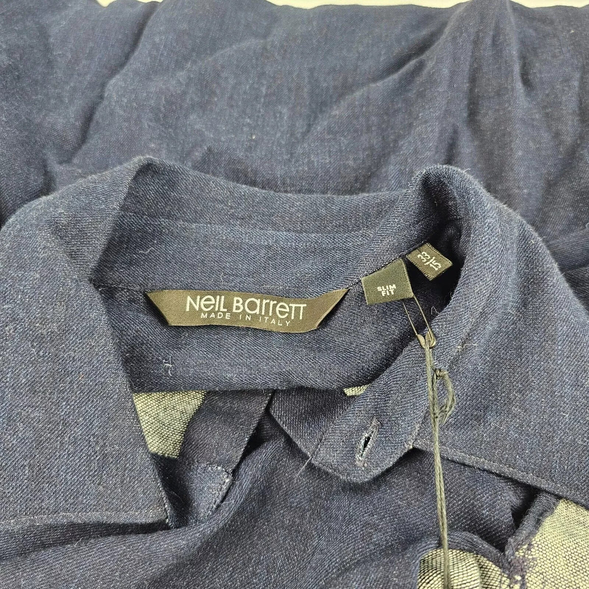 Neil Barrett Blue Flashes Double Weave Shirt New IT38