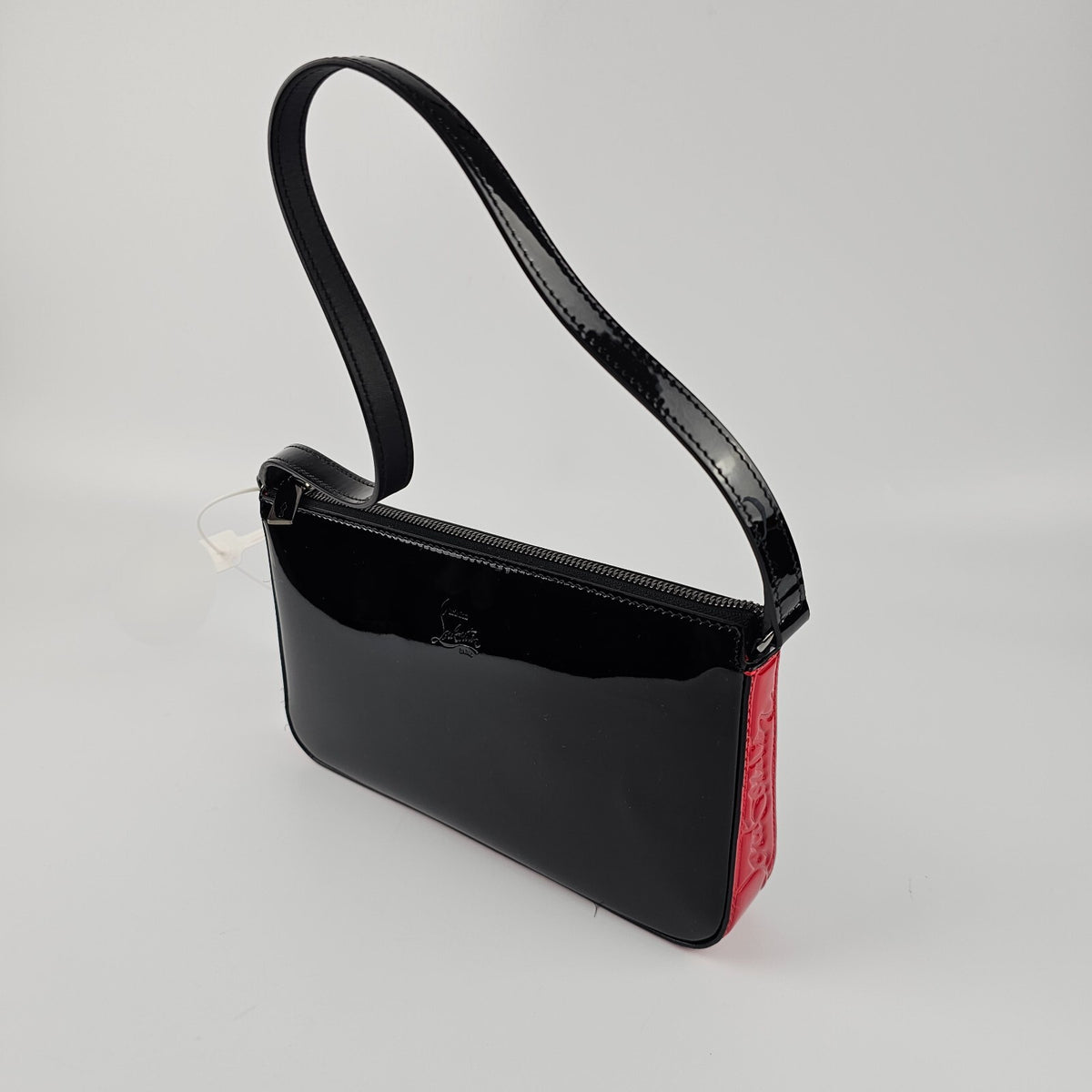 CHRISTIAN LOUBOUTIN Loubila $950 Black Patent Leather Shoulder Bag New&Authentic