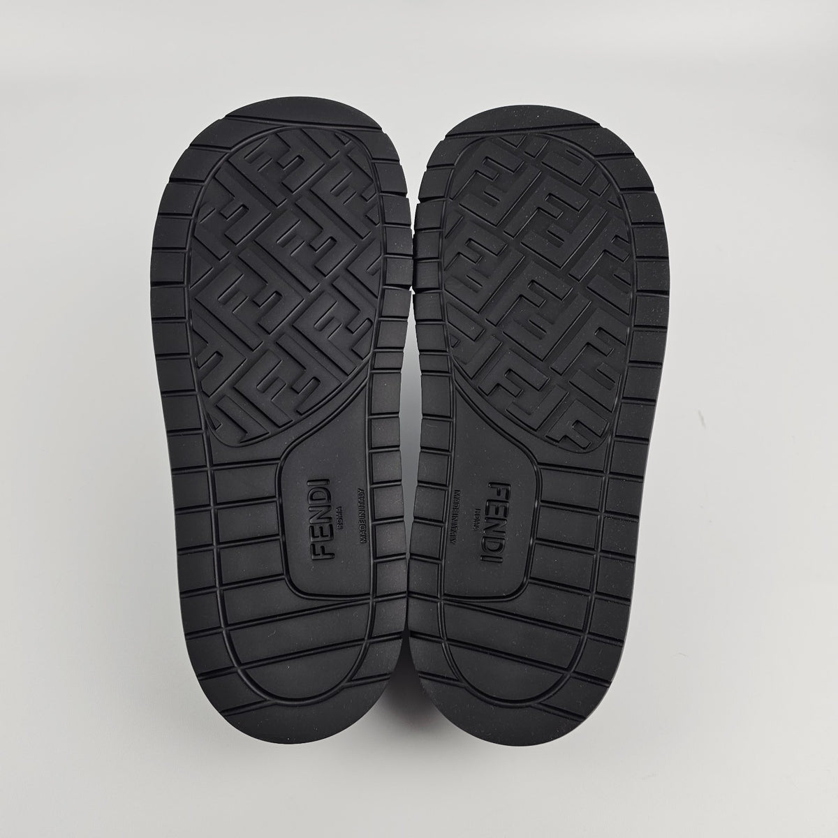 FENDI Diagonal $595 Gray Slides New & Authentic