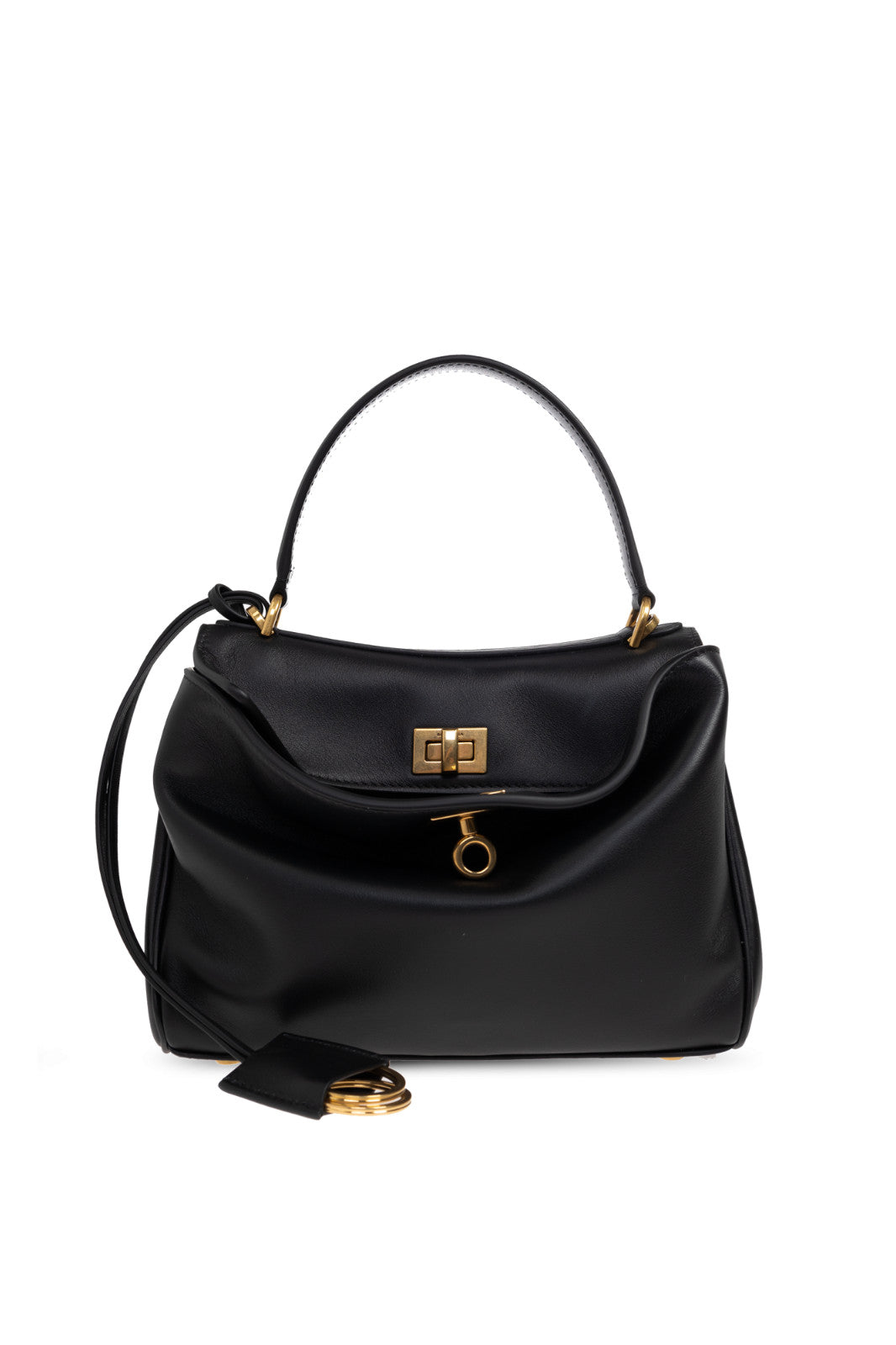 BALENCIAGA Rodeo Mini $2990 Black Smooth Leather Handbag New & Authentic