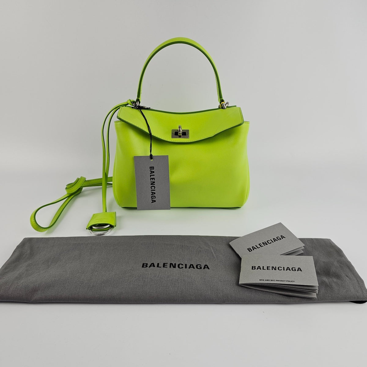 BALENCIAGA Rodeo Mini $2990 Granny Green Leather Handbag New And Authentic