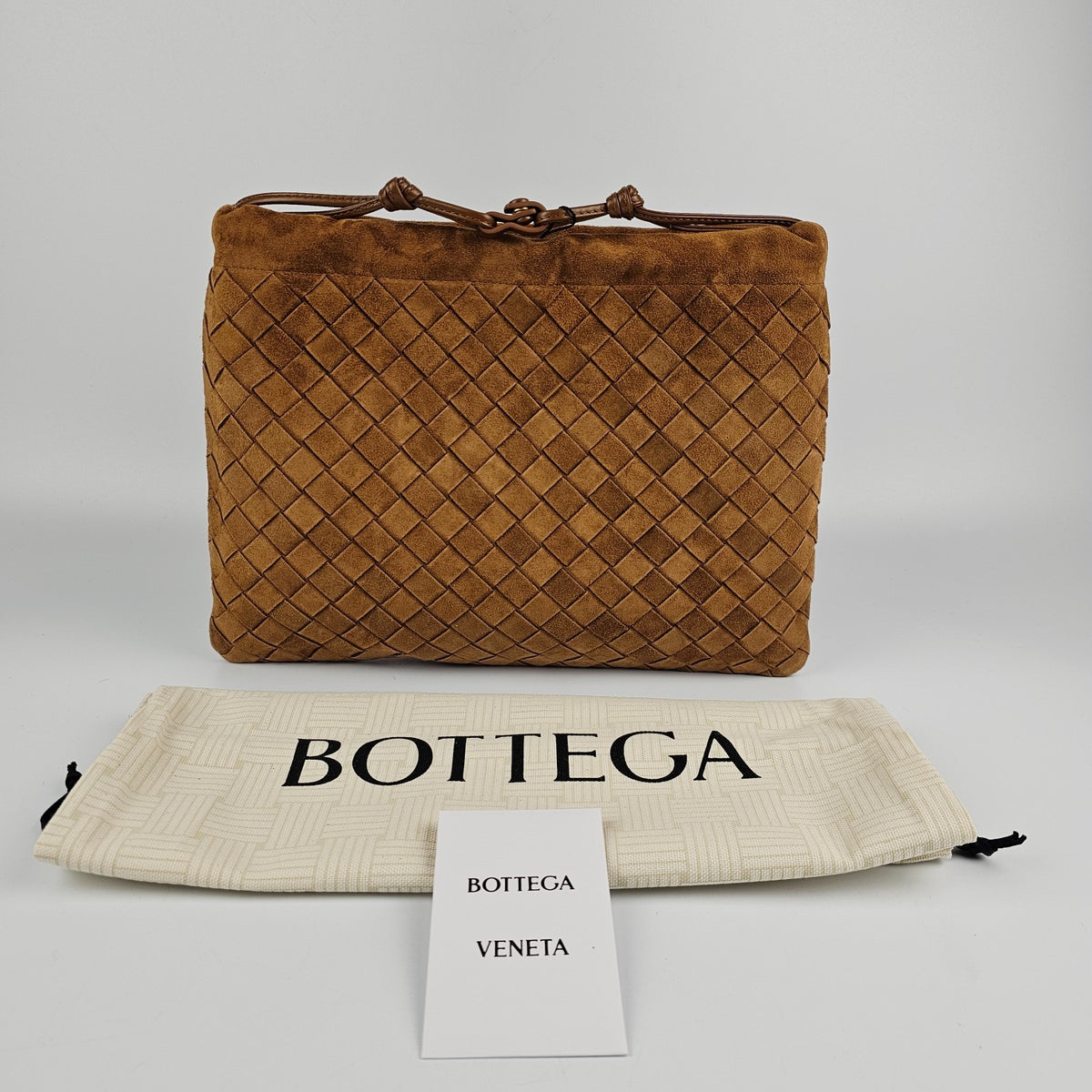 BOTTEGA VENETA Dustbag Amber Suede Handbag New