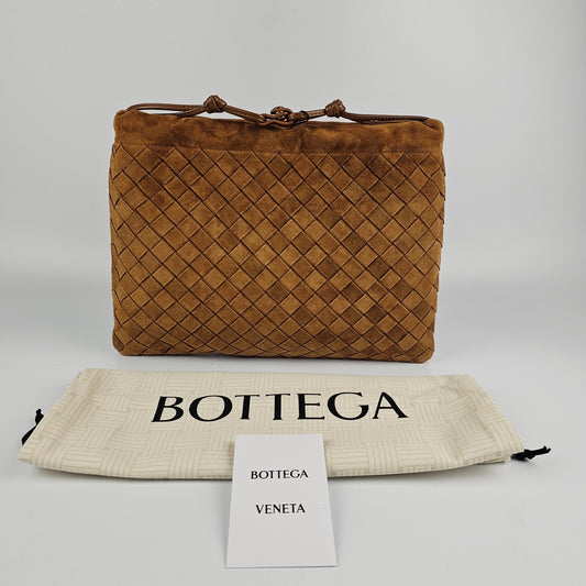 BOTTEGA VENETA Dustbag Amber Suede Handbag New