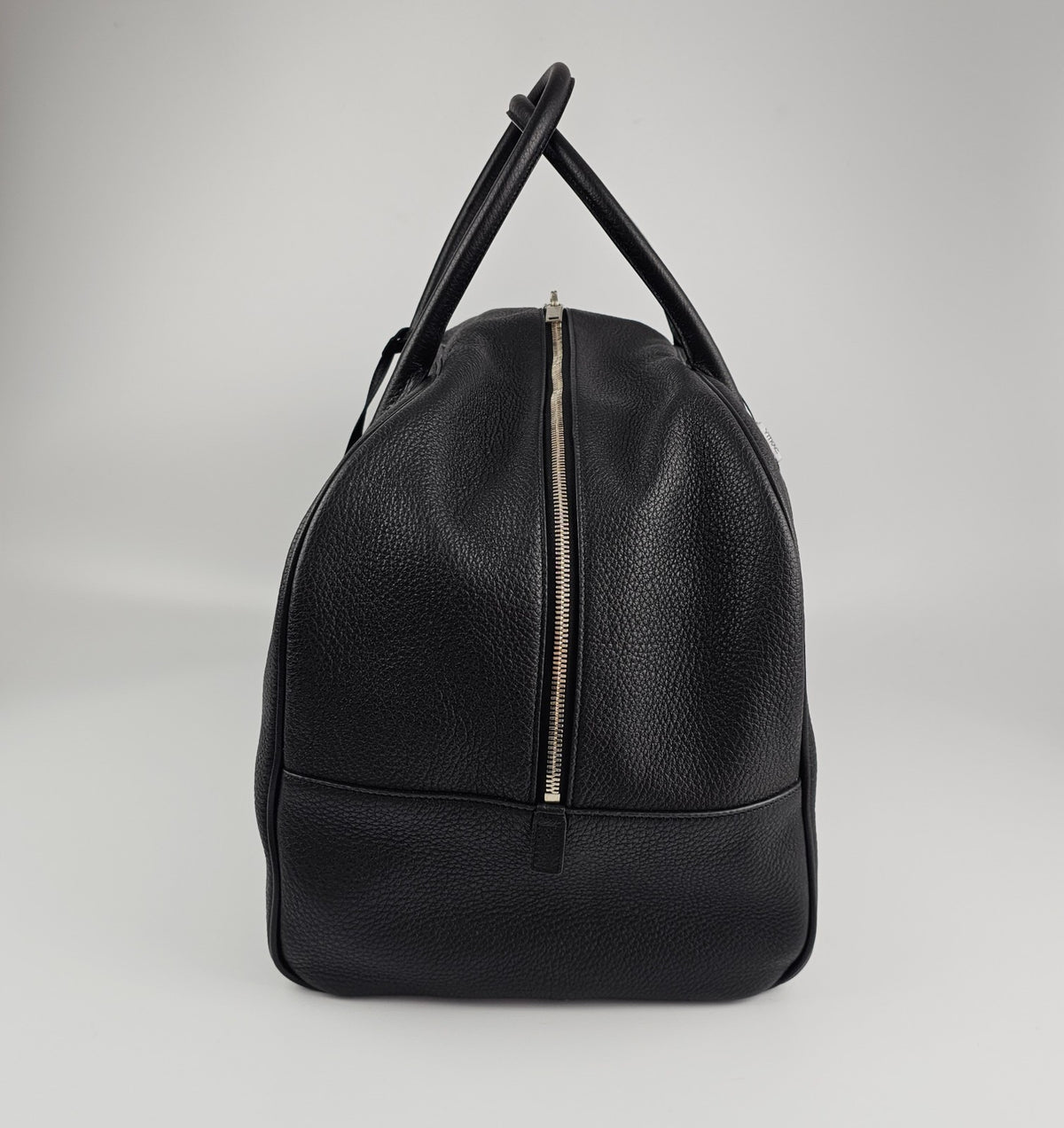 SAINT LAURENT $3700 Black Grained Leather Bowling Duffle Bag New & Authentic