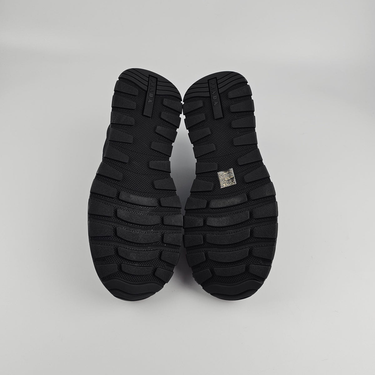 PRADA Prax Black Re-Nylon/Brushed Leather Sneakers New