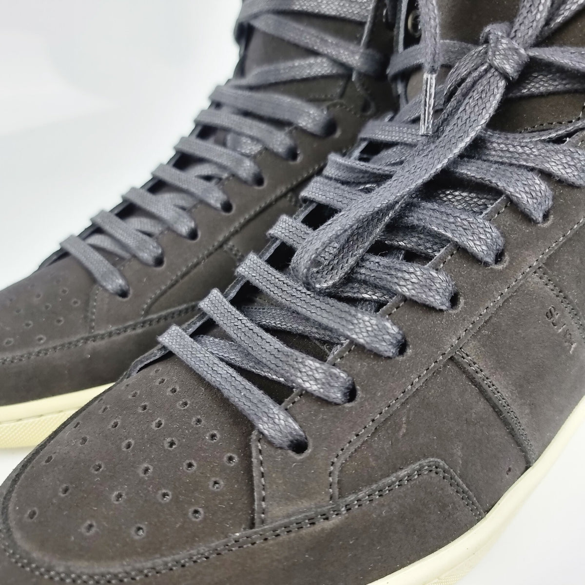 SAINT LAURENT Men's SL10H Black Suede High Top Sneakers New Size 39 US 6