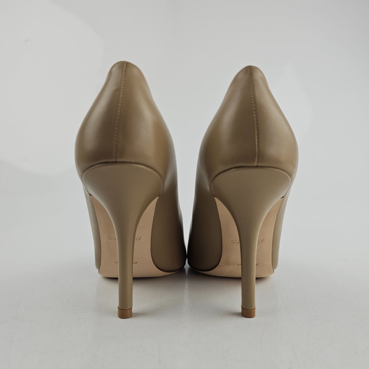 BURBERRY Ezra 100mm Nude Leather Pumps Size 40 US 10