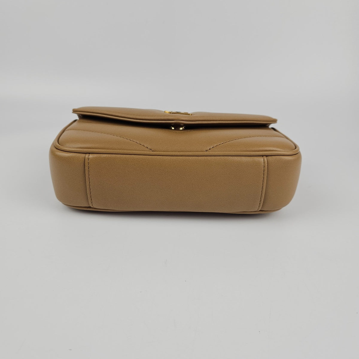 SAINT LAURENT Loulou Mini $2150 Natural Tan Leather Shoulder Bag New