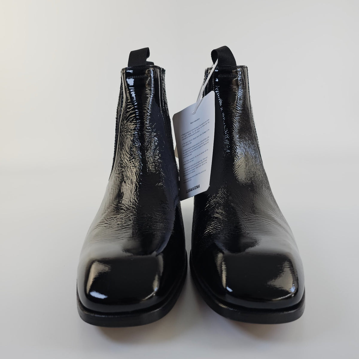 TOM FORD Bailey Black Crackled Leather Chelsea Boots Size US 10