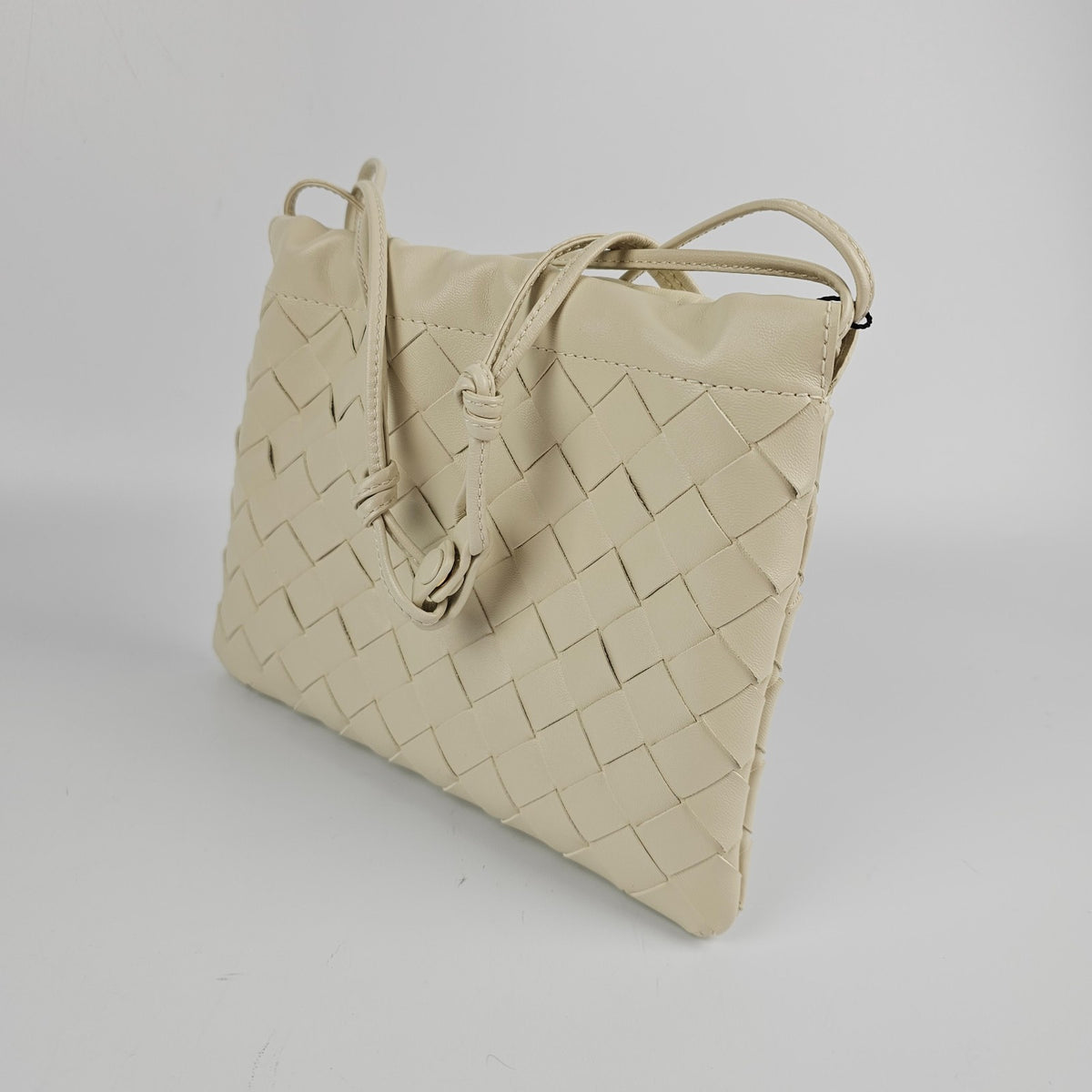 BOTTEGA VENETA Dustbag Small $1850 Sea Salt Leather Shoulder Bag New