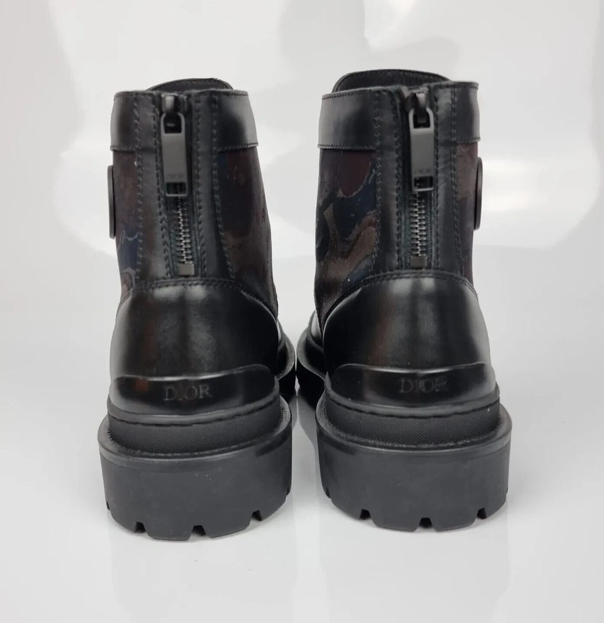 Dior Homme Explorer Camouflage Black Leather Boots New Size EU 40 US 7