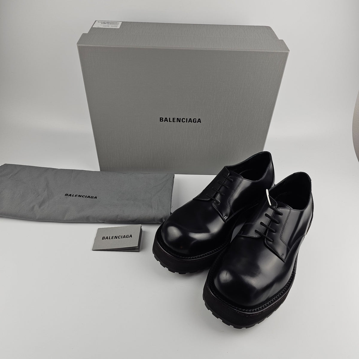 BALENCIAGA Venom $1150 Black Derby Shoes New & Authentic