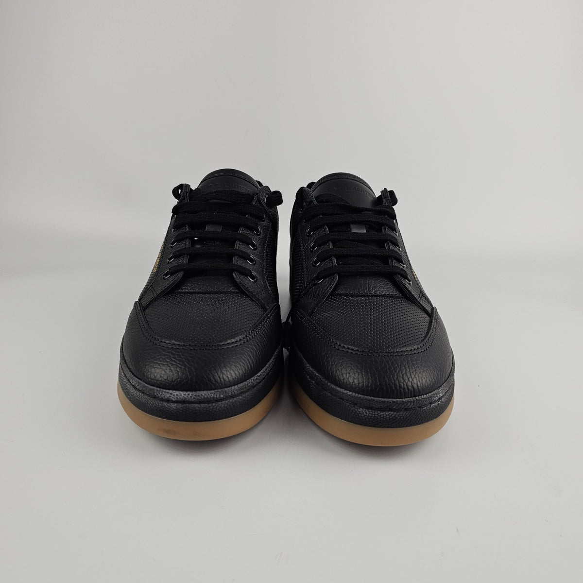 SAINT LAURENT SL/61 $880 Black Perforated Leather Sneakers New And Authentic