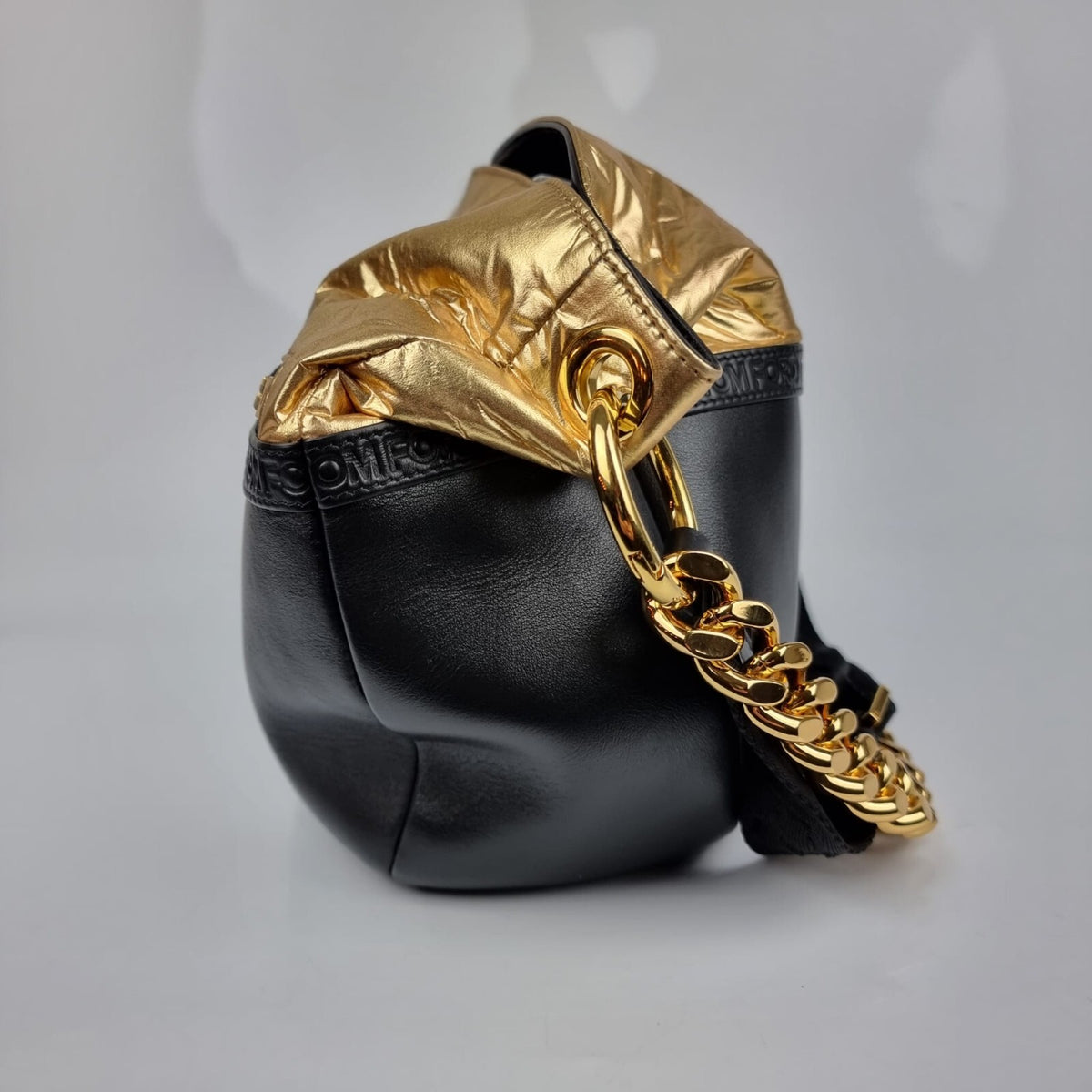 TOM FORD Black/Gold Shoulder Bag New