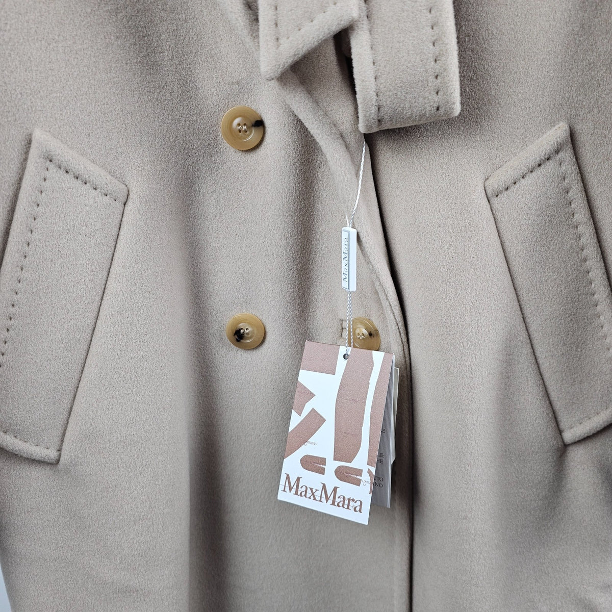MAX MARA Madame 101801 Belted Beige Wool Long Coat New & Authentic