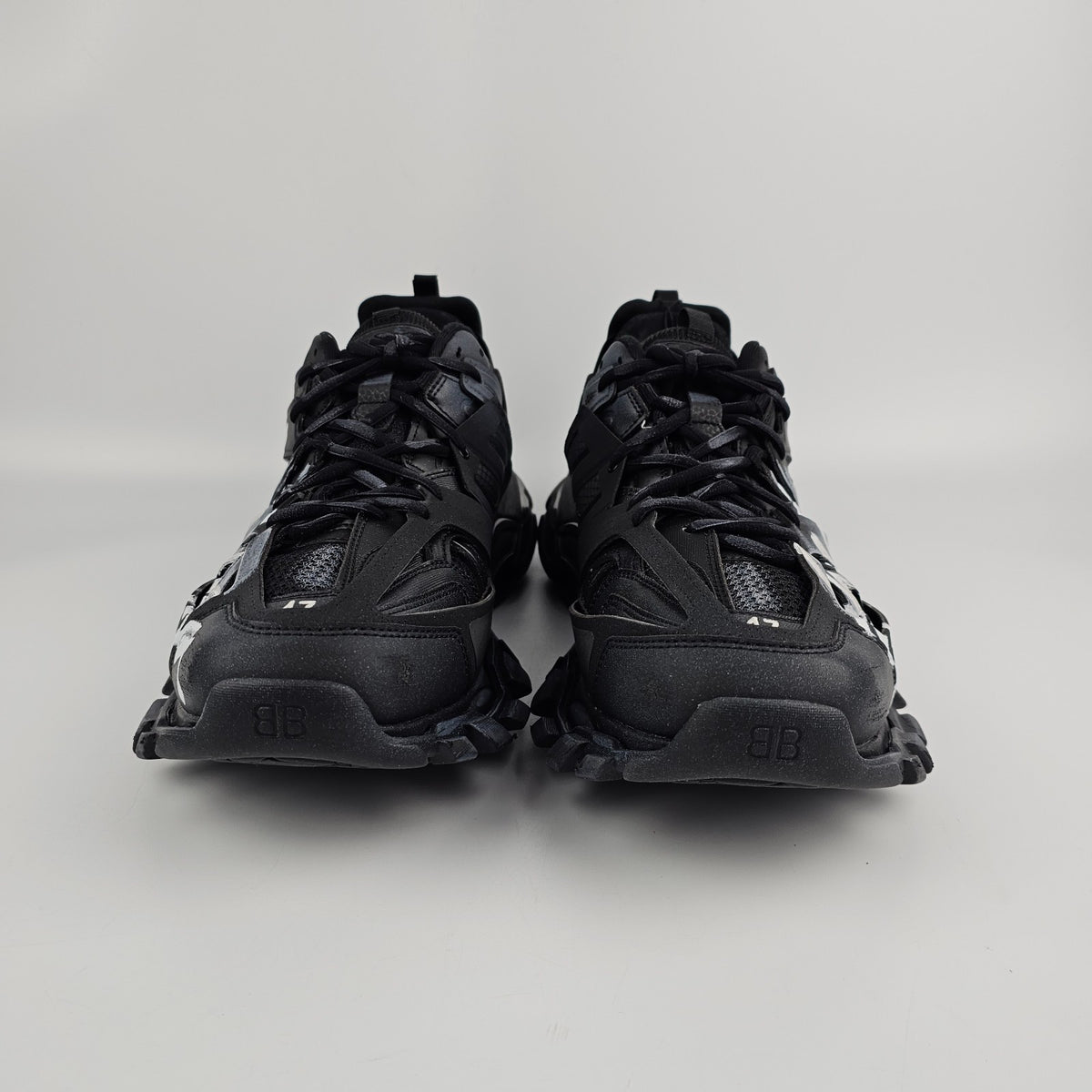 BALENCIAGA Track Signature $1225 Black/White Sneakers New & Authentic