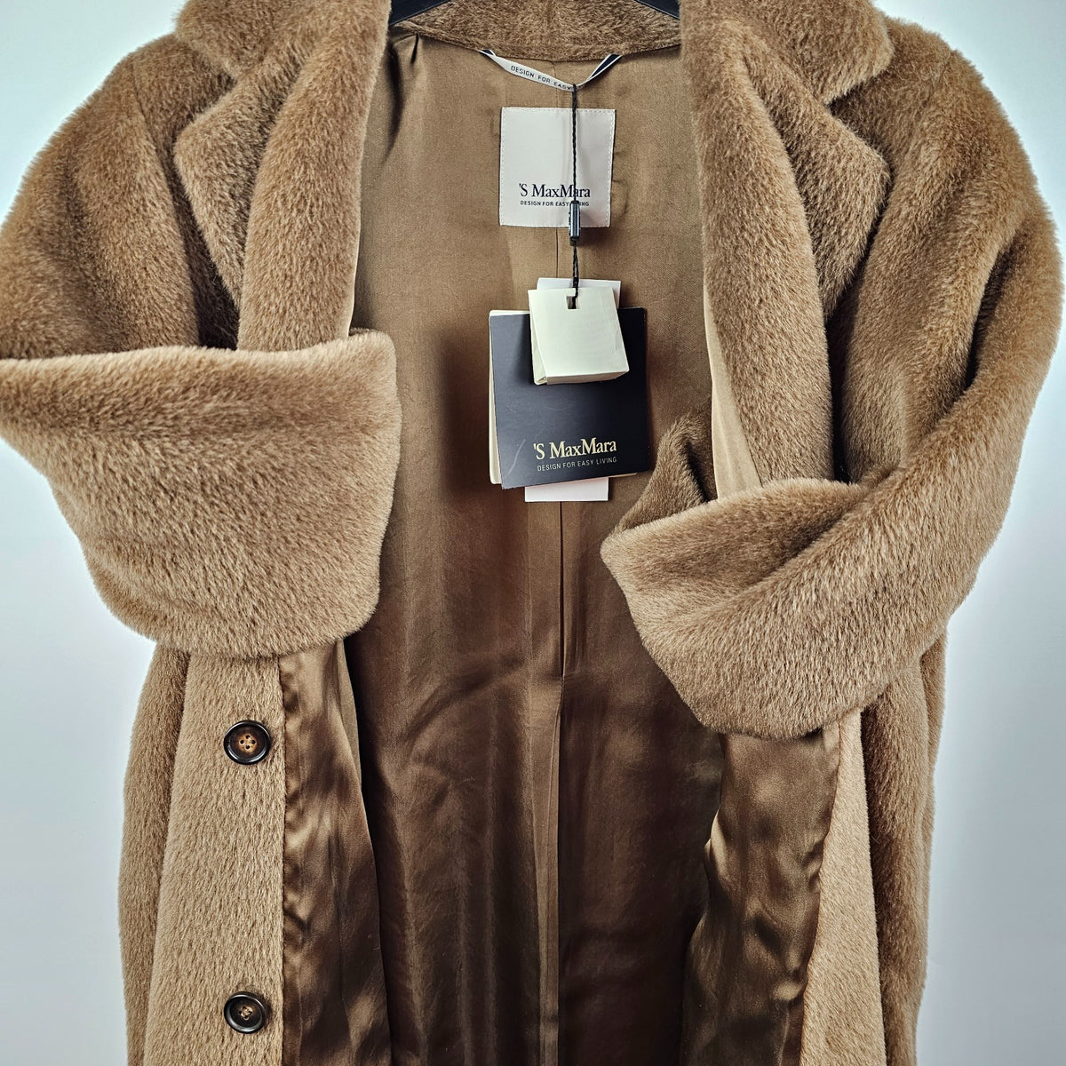 MAX MARA Roseto Double Breasted Brown Wool Long Coat New & Authentic