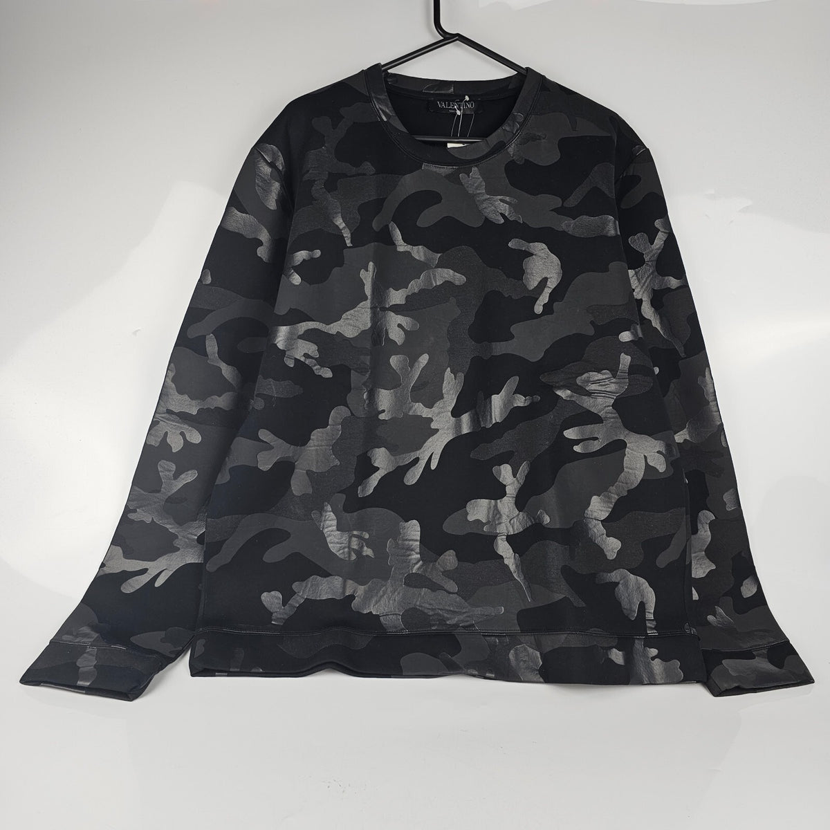 Valentino Black Neoprene Sweater Size XL New