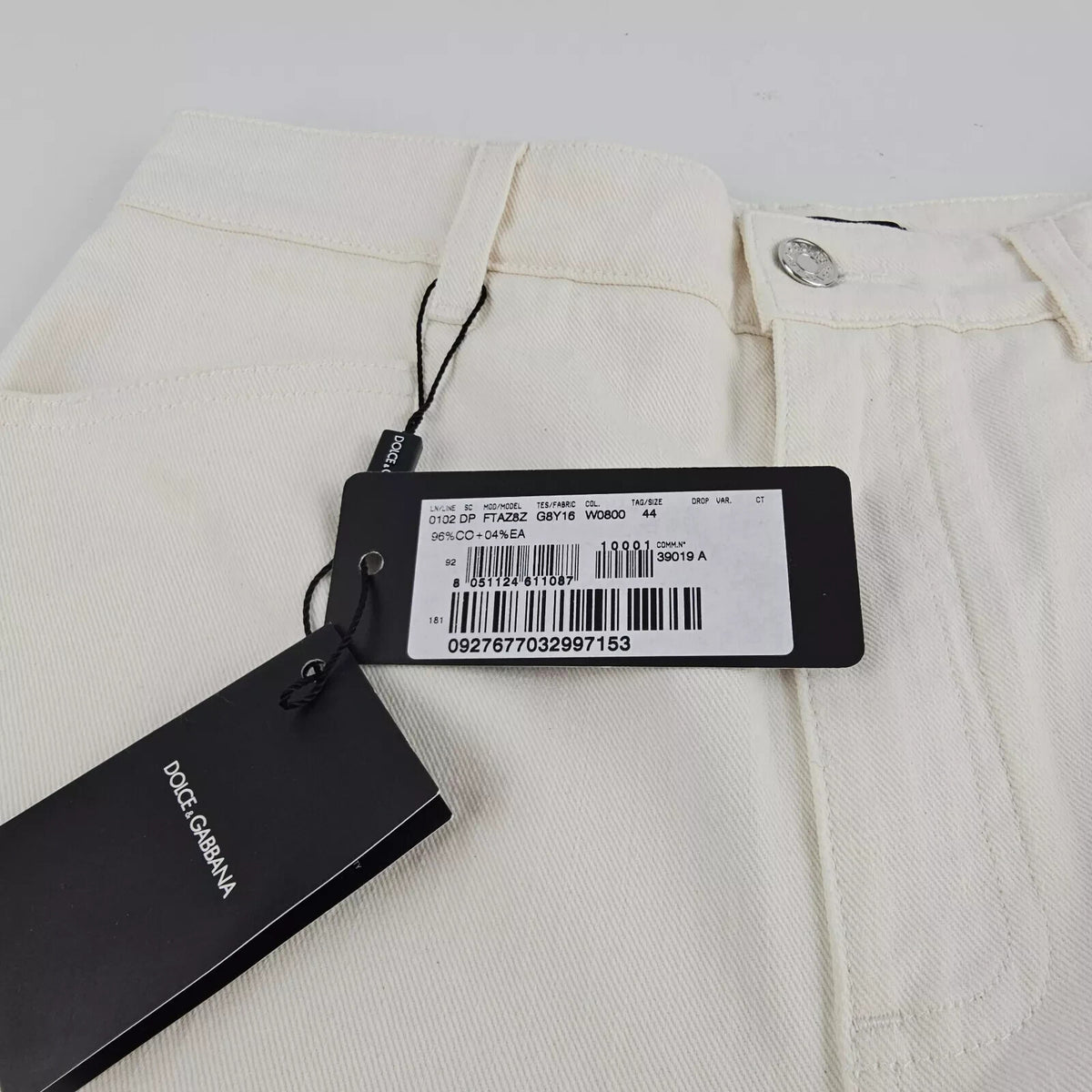 DOLCE&GABBANA White Wide Jeans New IT 44