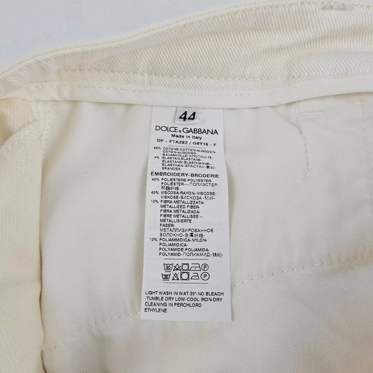 DOLCE&GABBANA White Wide Jeans New IT 44