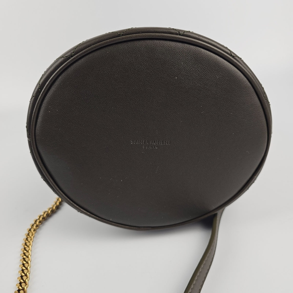 SAINT LAURENT Gaby $2450 Light Musk Leather Bucket Bag New & Authentic