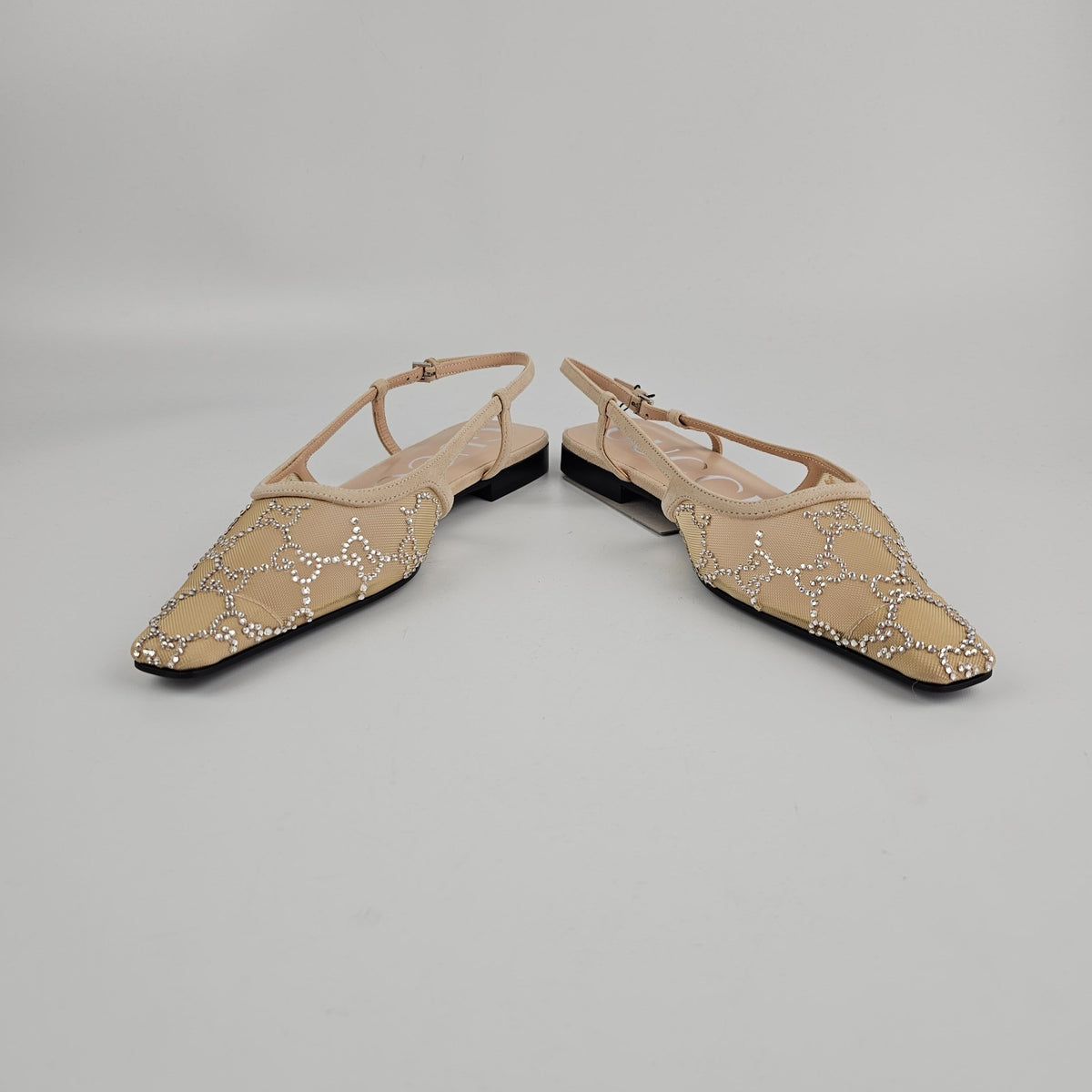 GUCCI Beige With Crystals Ballet Flats New & Authentic