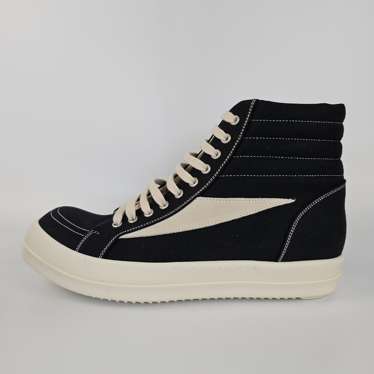 RICK OWENS DRKSHDW Vintage Black Canvas High Top Sneakers New Size 40 US 7