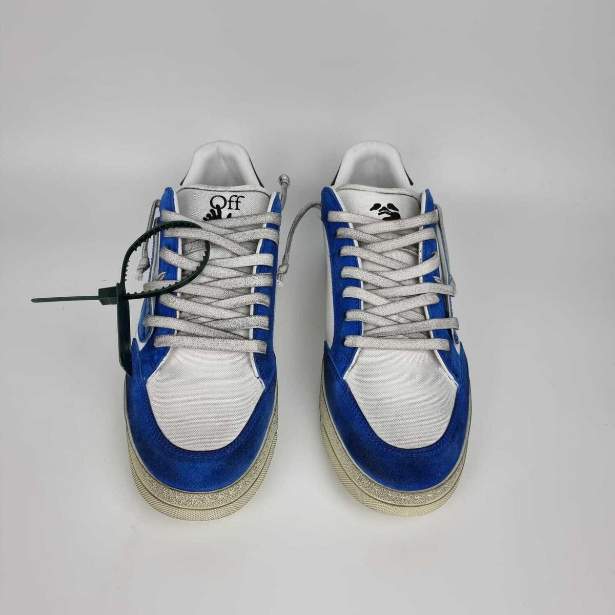 OFF-WHITE 5.0 Men's White And Blue Low Top Sneakers New Size 41 US 8