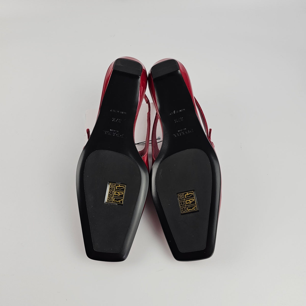 PRADA  Red Patent Leather Slingback Ballerinas New & Authentic