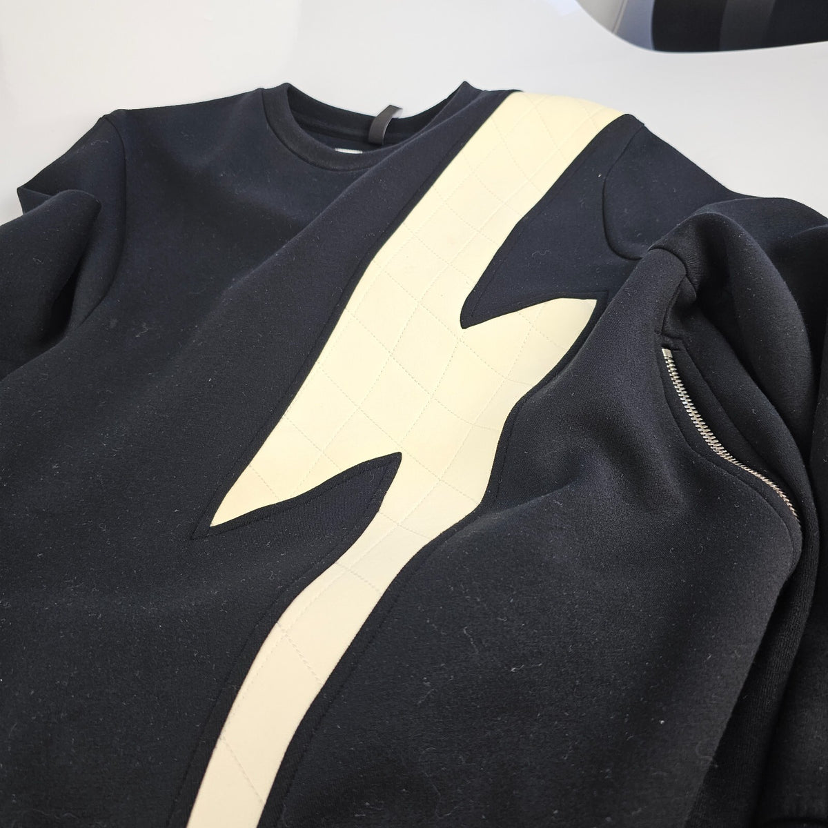 Neil Barrett Bolt Faux Neoprene Sweatshirt Size XS