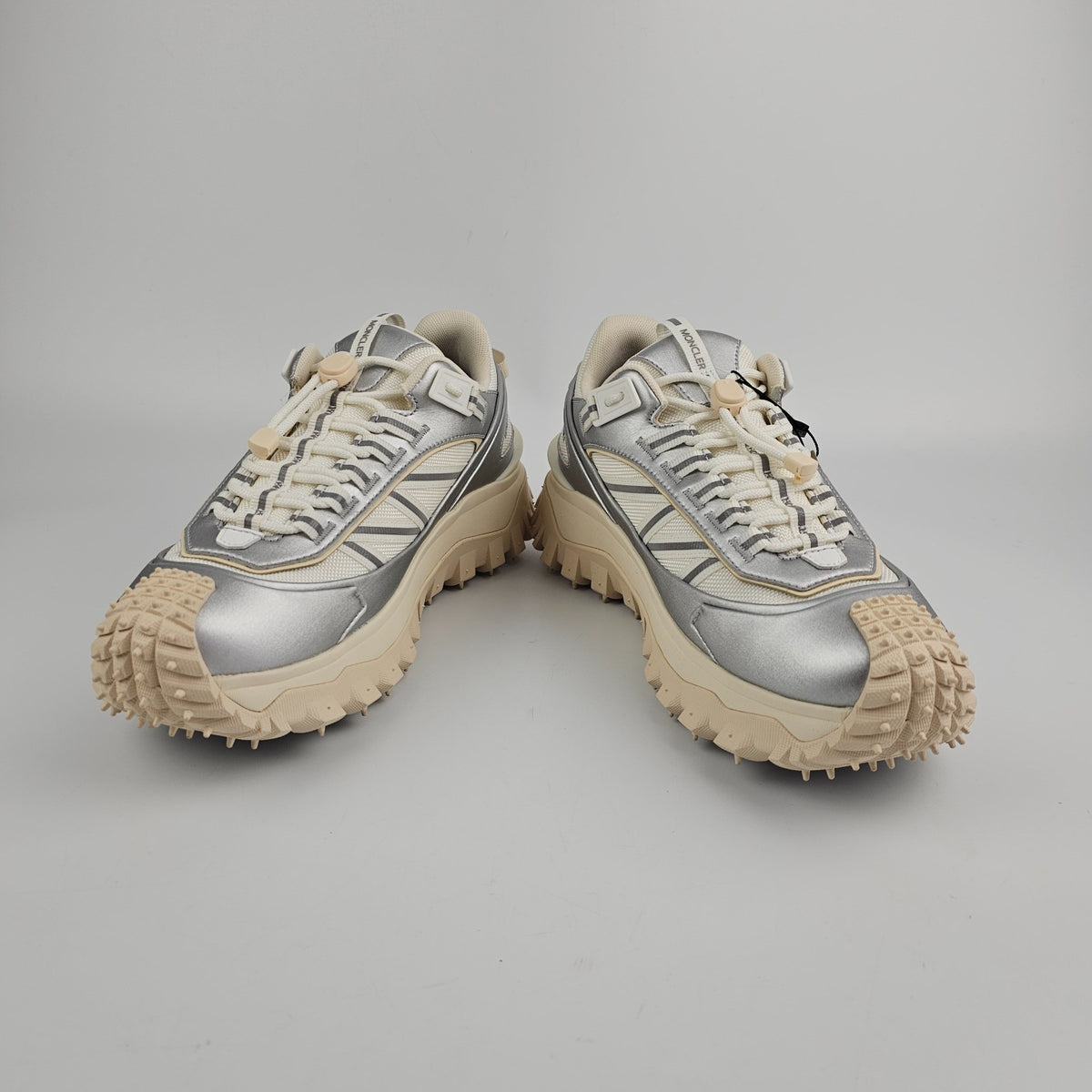 MONCLER Trailgrip GTX $820 Women's Silver Sneakers New