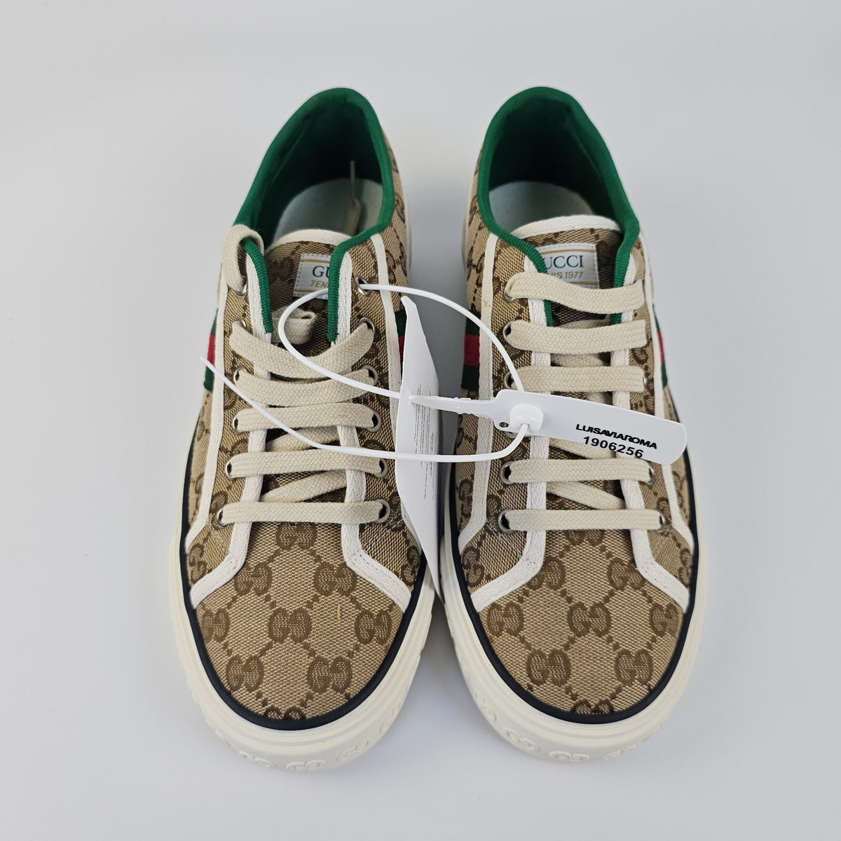 GUCCI Tennis 1977 GG Men's Beige Sneakers New Size UK 8 US 8.5