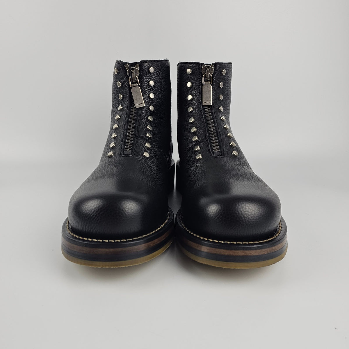 ALEXANDER MCQUEEN Maker Black Leather Ankle Boots New/Authentic
