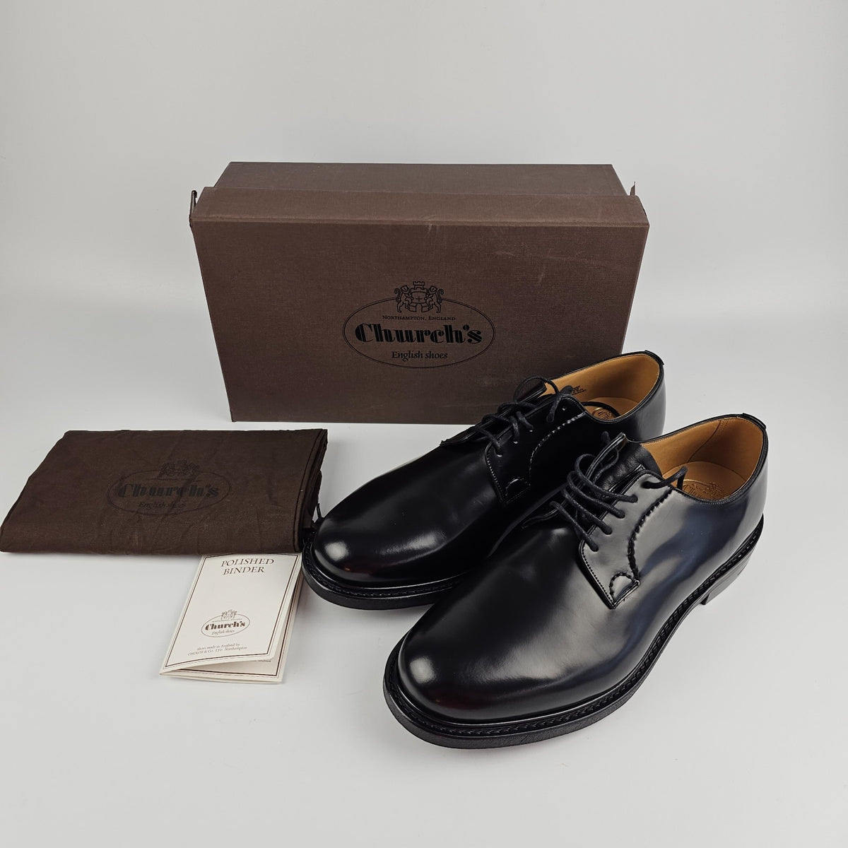 Church's Shannon Black Leather Derby Shoes New/Authentic