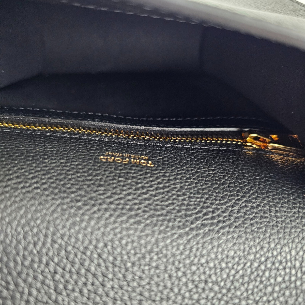Tom Ford Mini Tara Black Leather Shoulder Bag New