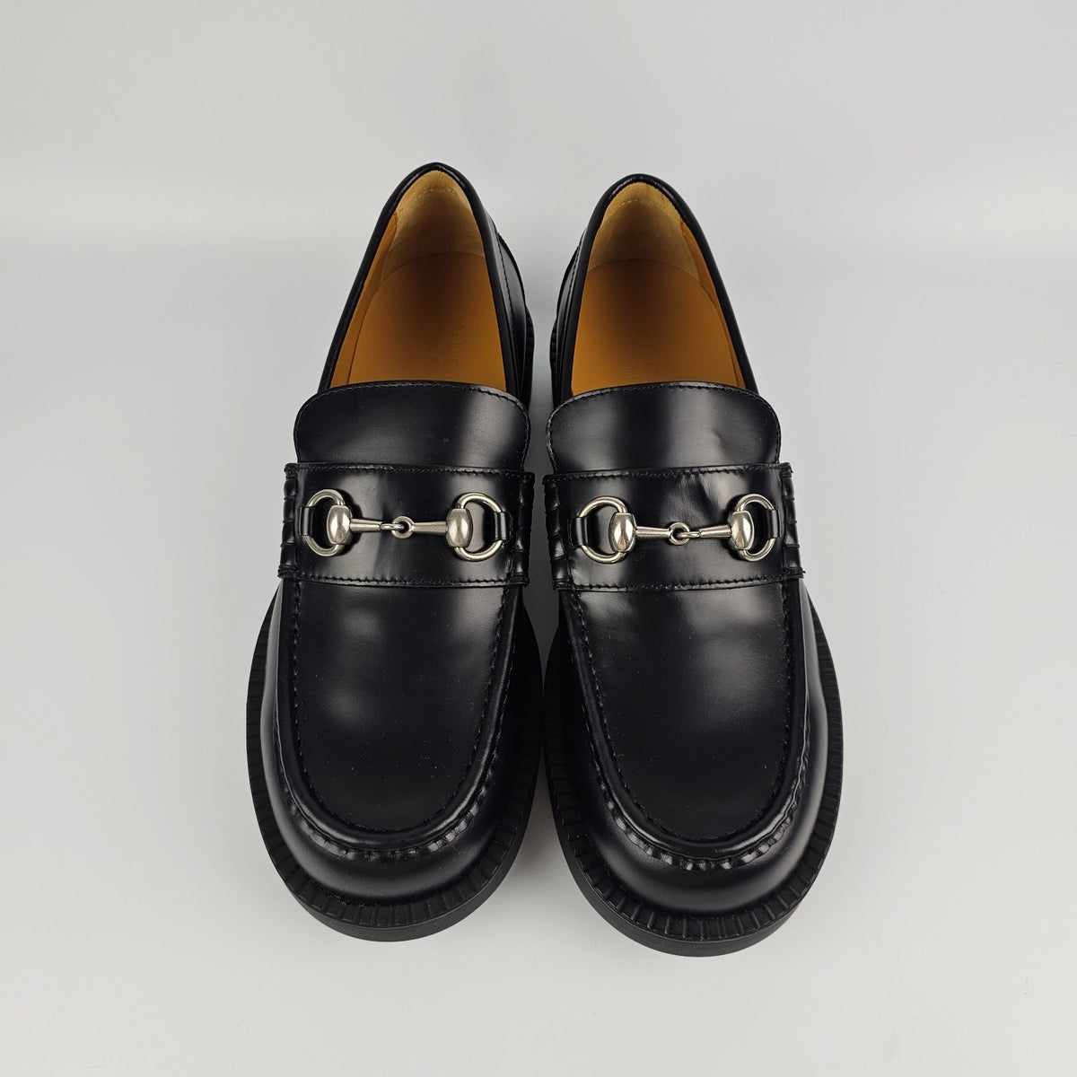 GUCCI $1250 Men's Black Leather With Horsebit Loafers New & Authentic